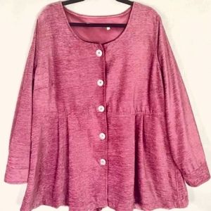 Soft Surroundings pink/purple button up tunic